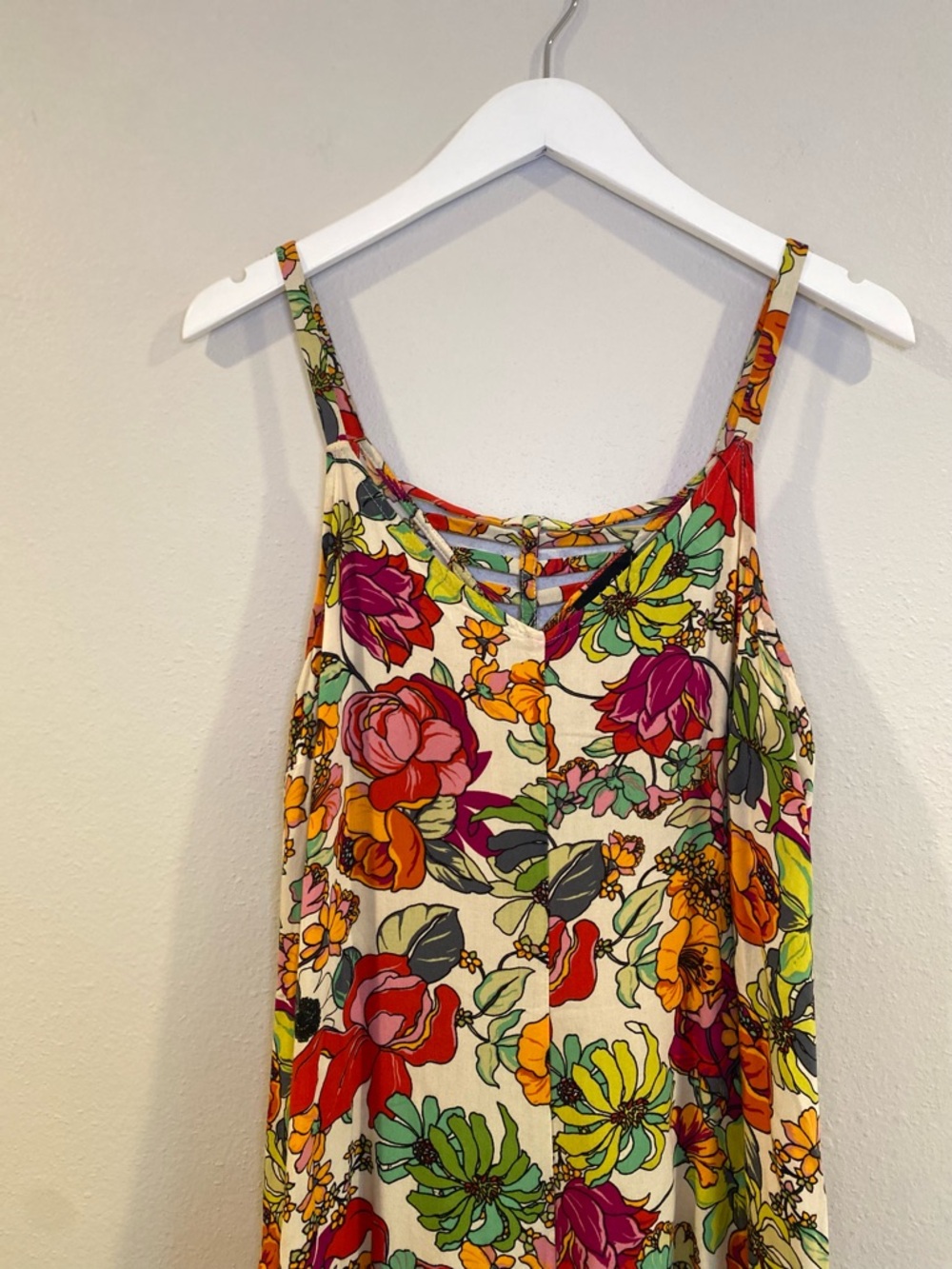 MSK Floral Wide Leg Jumpsuit - Size L Boho Summer Vacation - Picture 3 of 11